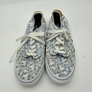 Vans Ultra Cush Camden Deluxe Sneakers Womens Size 7.5 Pale Blue Daisy Print